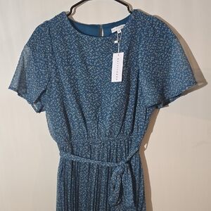 NWT Baltic Born Teal Patterned Midi Dress